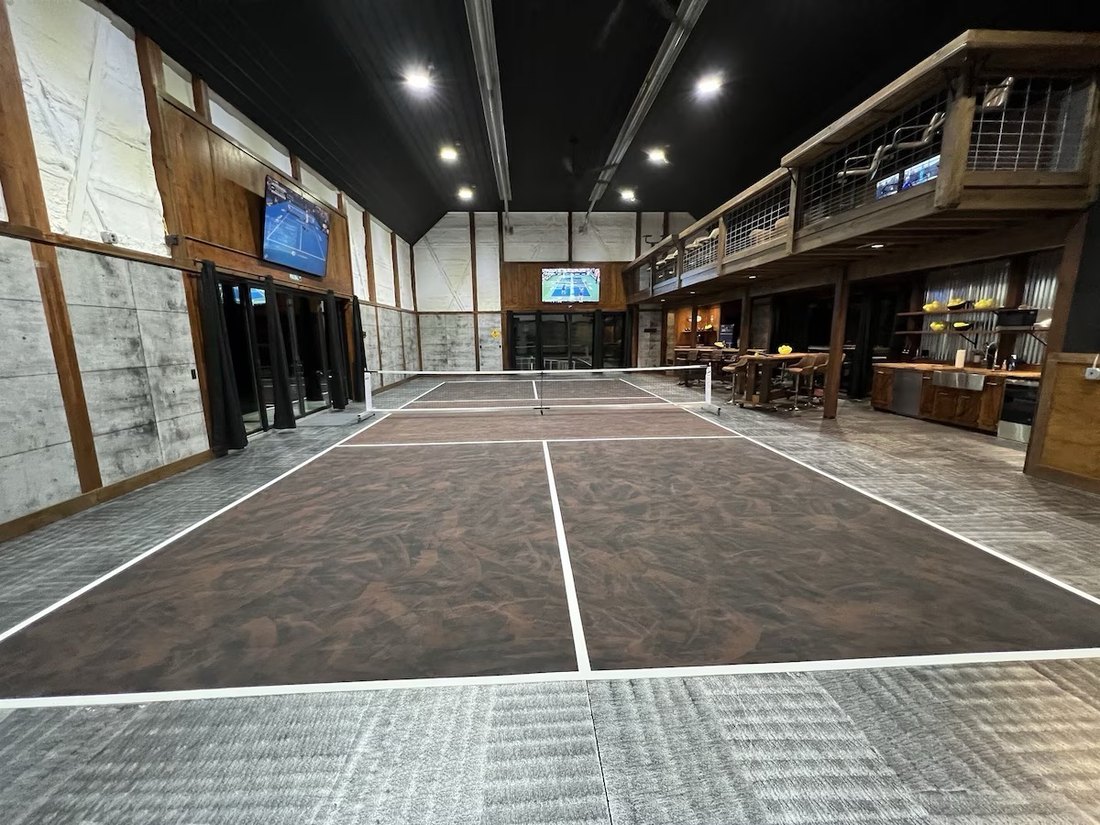 Indoor pickleball barn court