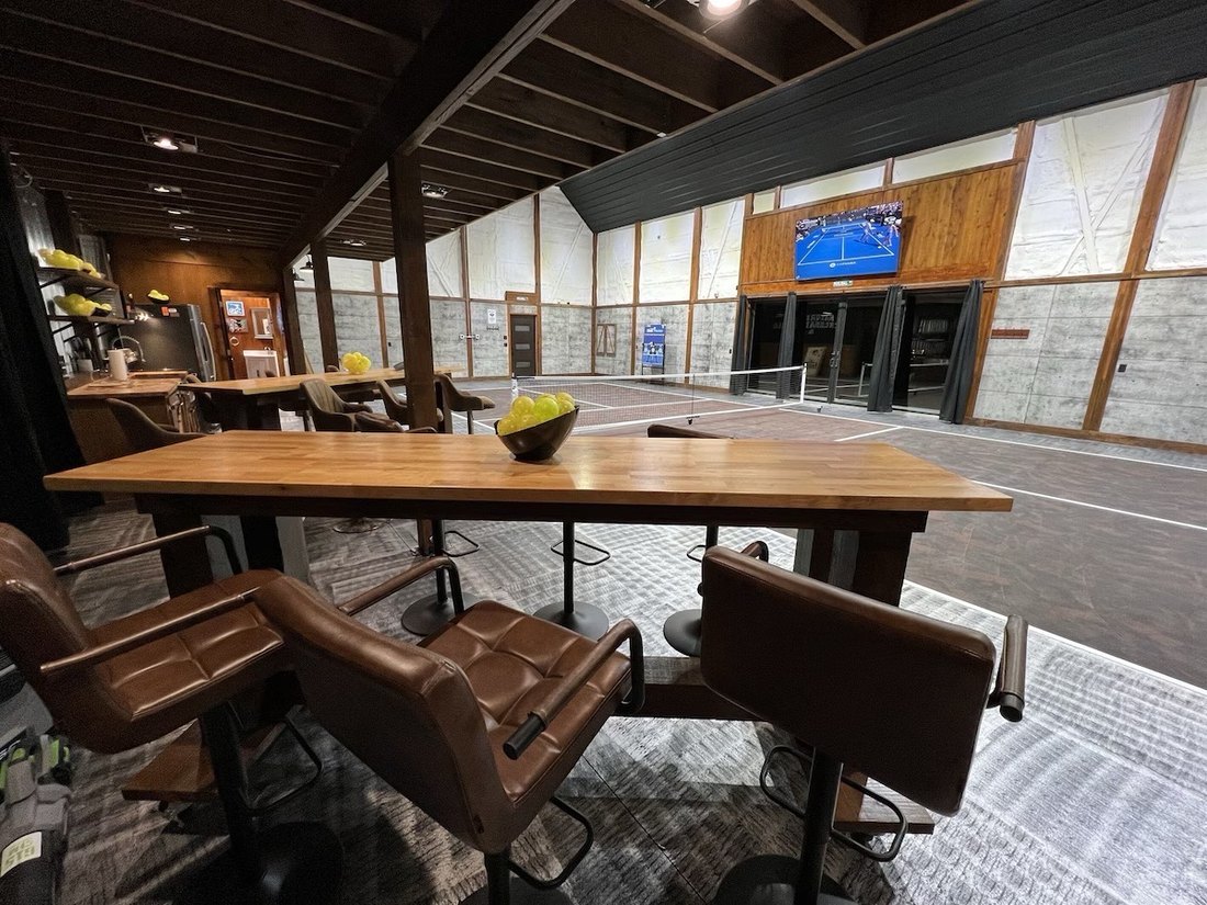 Indoor pickleball court home interior